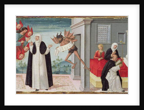 St. Catherine of Siena Intercedes with Christ to Release the Dying Sister Palmerina from her Pact with the Devil by Gerolamo di Benvenuto