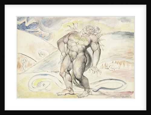 Agnello de Brunelleschi of Florence being transformed into a serpent by William Blake