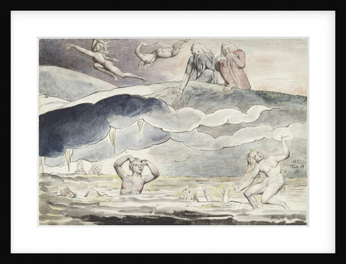 Dante and Virgil gazing into the Ditch of Flatterers by William Blake