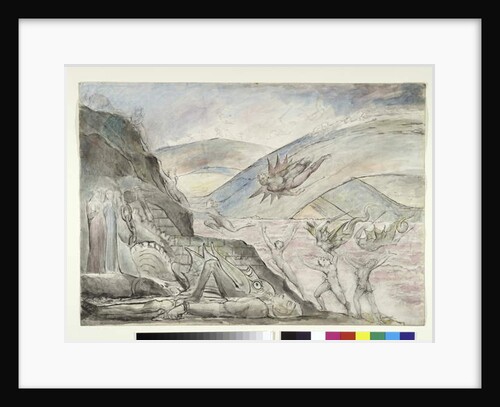 Demons tormenting the seducers of Malebolge by William Blake