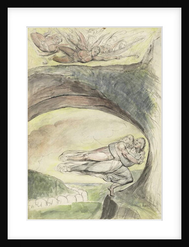 Virgil rescues Dante from the evil demons by William Blake