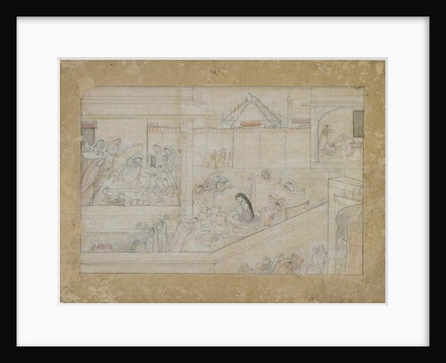 Wedding Preparations from a Naishadhicharita series, Guler, Punjab Hills, 1775-1800 by Indian School