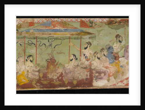 A Sacrificial Ceremony, Album folio with painting, c.1690 by Indian School