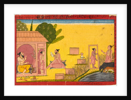 Lakshmana at the hermitage, folio from a Ramayana, c.1690-1710 by Central Indian School