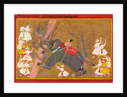 An elephant runs amok, c.1700 by Indian School
