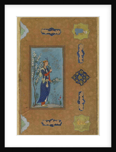 Woman with a spray of flowers, Safavid Period, c.1575 by Persian School