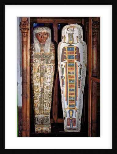 Egyptian sarcophagus covered with hieroglyphics by Egyptian Egyptian