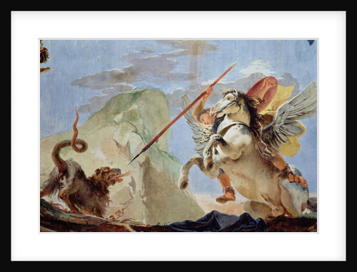 Bellerophon, riding Pegasus, slaying the Chimaera by Giovanni Battista Tiepolo