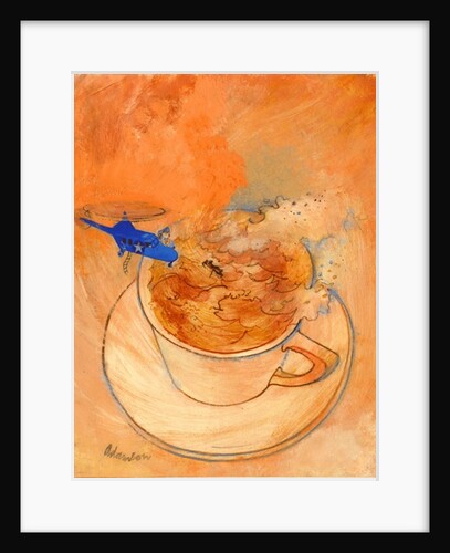 Storm in a teacup, gouache on paper by George Adamson