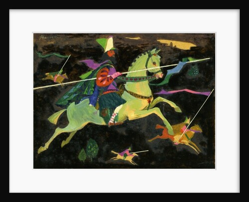 Night Horseman with Lances, 1960s by George Adamson