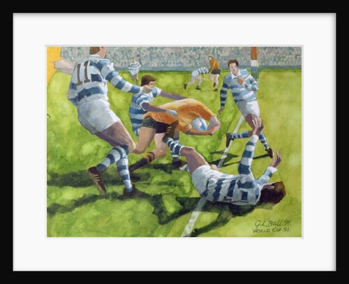 Rugby Match: Australia v Argentina in the World Cup, 1991 by Gareth Lloyd Ball