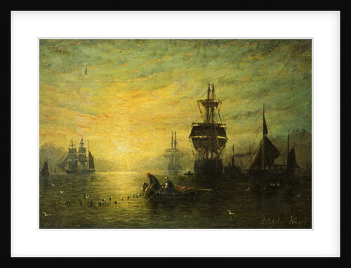 Sunset with Boats, 1875 by William Adolphus Knell