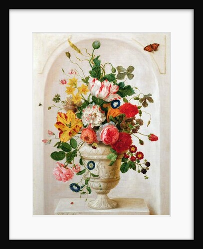 An Urn of Flowers in an Alcove by Jan Frans Josephus Mertens