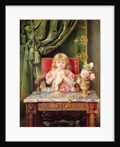 Young girl with a dove by Ignacio Leon y Escosura