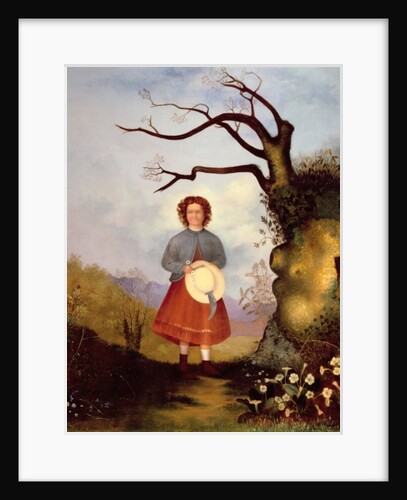 Young Girl in a Landscape with Primroses, c.1850 by English School