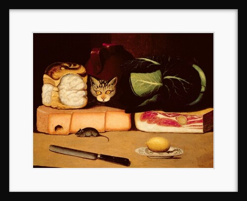 Still Life with Cat and Mouse, Primitive School, 1820 by Anonymous Anonymous