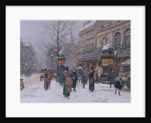 Parisian street scene by Eugene Galien-Laloue