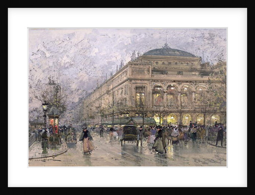 Parisian Street Scene by Eugene (1854-1941) Galien-Laloue