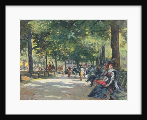 Elegant Figures, Rotten Row, Hyde Park, London by Count Girolamo Pieri Nerli