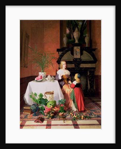 Interior with figures and fruit by David Emil Joseph de Noter