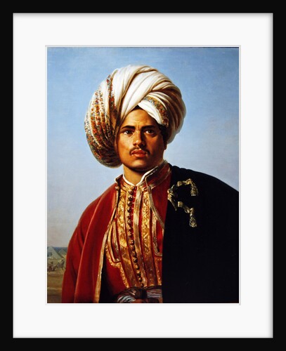 Ottoman turbanned warrior by Francois Henri Alexandre La Fond