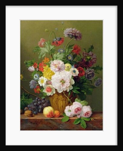 Still Life with Flowers and Fruit by Anthony Obermann