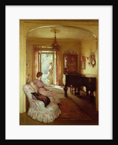 Interior scene with two ladies by Percy William Gibbs