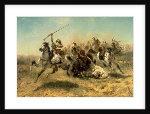 Arab Horsemen on the attack, 1869 by Adolf Schreyer