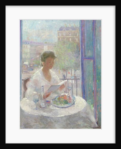 Lady Reading at an Open Window by Clementine-Helene Dufau