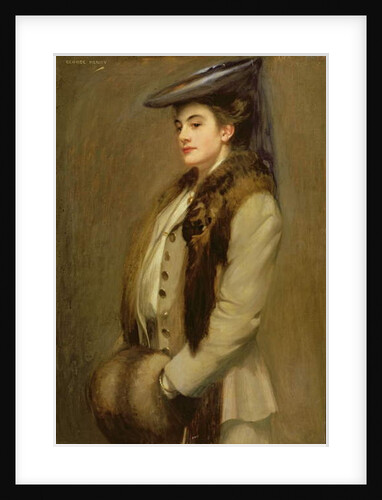 Portrait of a lady with fur stole and muff by George F. Henry