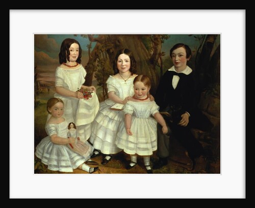 Portrait of a boy and his four sisters, c.1830 by John A. Giles