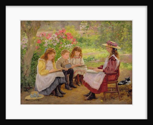 Lesson in the Garden, 1900 by Ada Shirley-Fox