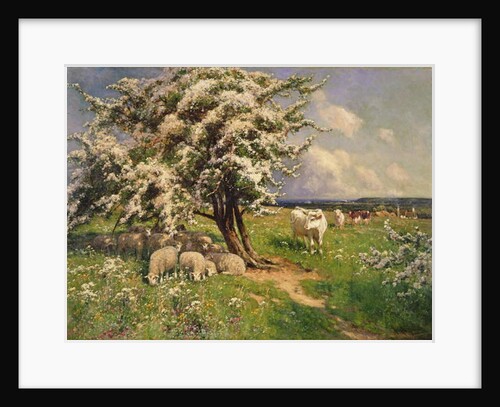 Sheep and cattle in a landscape by Arthur Walker Redgate