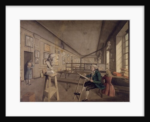 Artist copying a bust in the Royal Academy of Arts at Somerset House, c.1780 by English School
