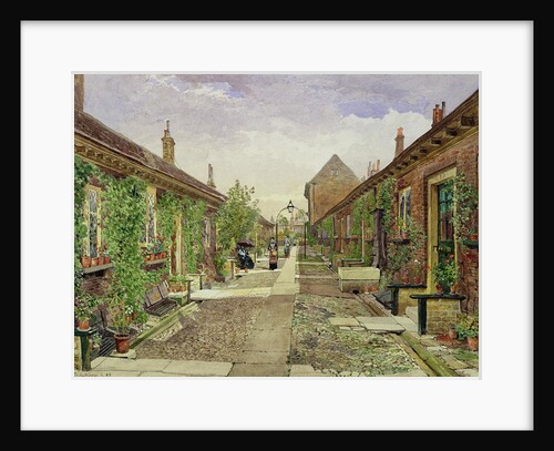 Skinners' Alms Houses, Mile End Road, Stepney, 1883 by John Crowther