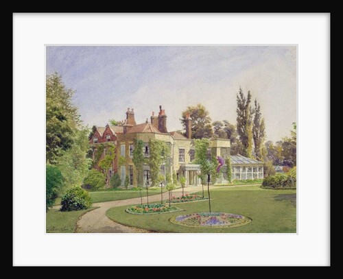 View of the front entrance and garden at Raleigh House, Brixton Hill, Lambeth, 1887 by John Crowther