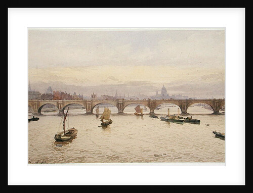 View of Waterloo Bridge from Hungerford Bridge, 1888 by John Crowther