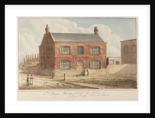 View of St George's Charity School for Girls on King Street, Southwark. King Street is now known as Newcomen Street, 1825 by Gideon Yates