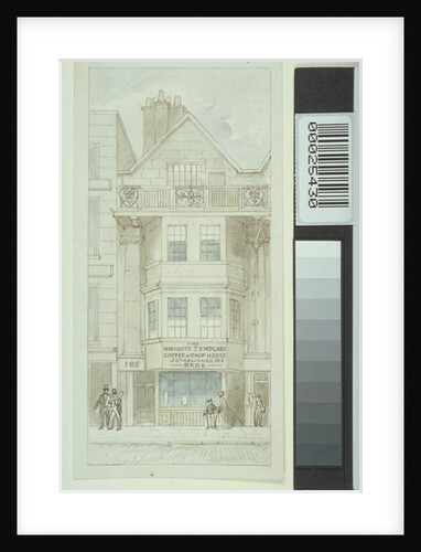 View of no. 185 Fleet Street, with figures walking past Knights Templars Coffee and Chop House, c.1820 by James Findlay