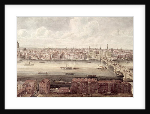 Panoramic view of London looking north between Southwark Bridge and London Bridge, c.1831 by Gideon Yates