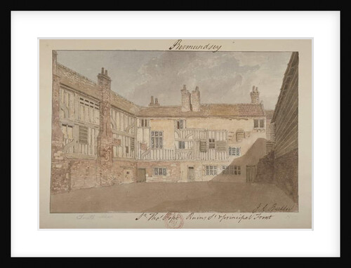 South view of the ruins of Bermondsey House, 1827 by John Chessell Buckler