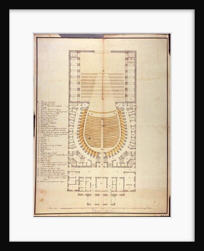 Original drawing of the interior architecture of the Teatro alla Scala, 1778 by Giuseppe Piermarini