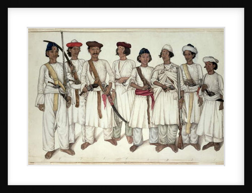Eight Gurkhas, 1815 by Ghulam Ali Khan