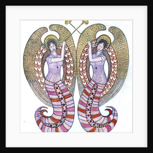 Two angels with trumpets, 1995 by Gillian Lawson