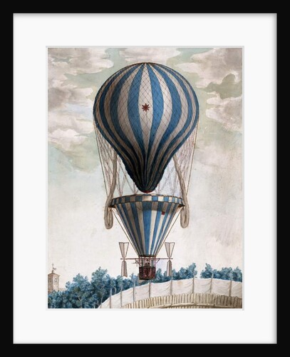 Early Hot Air Balloon in Flight, 1828 by Italian School
