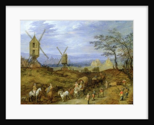 Landscape with Travellers near Windmills by Jan the Younger Brueghel