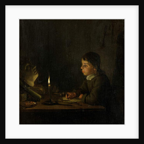 Boy Drawing by Candlelight by Godfried Schalken or Schalcken
