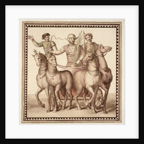 Ms Gen 1496 Plate CXXII Gladiators and chariot, 1674 by Pietro Santi Bartoli