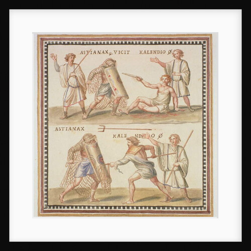 Ms Gen 1496 Plate CXXIV Gladiators, 1674 by Pietro Santi Bartoli