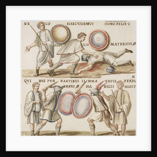 Ms Gen 1496 Plate CXVI Gladiators, 1674 by Pietro Santi Bartoli